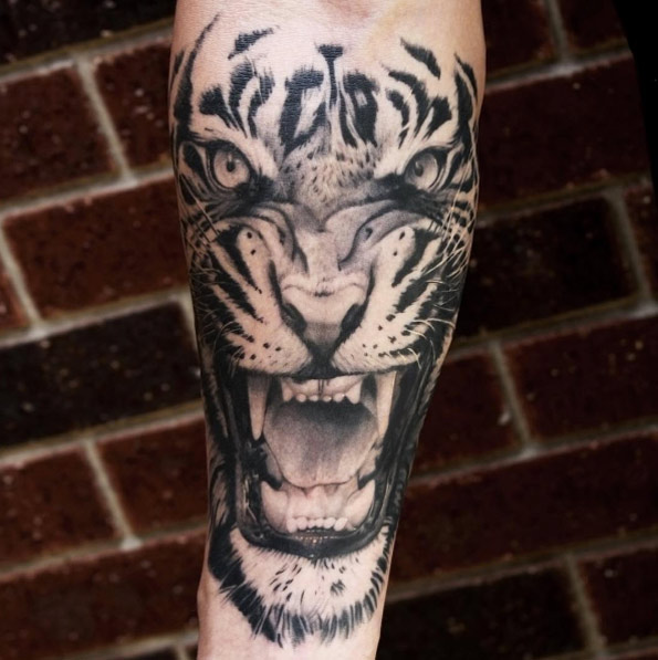 Tiger tattoo by Tye Harris