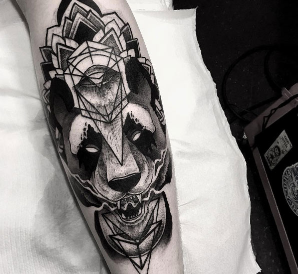 Black ink calf piece by Catharsis