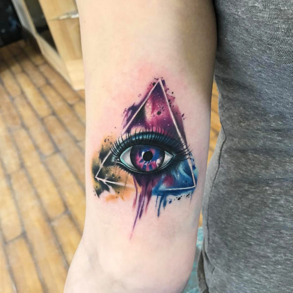 Watercolor Eye of Providence by Jason Humphrey