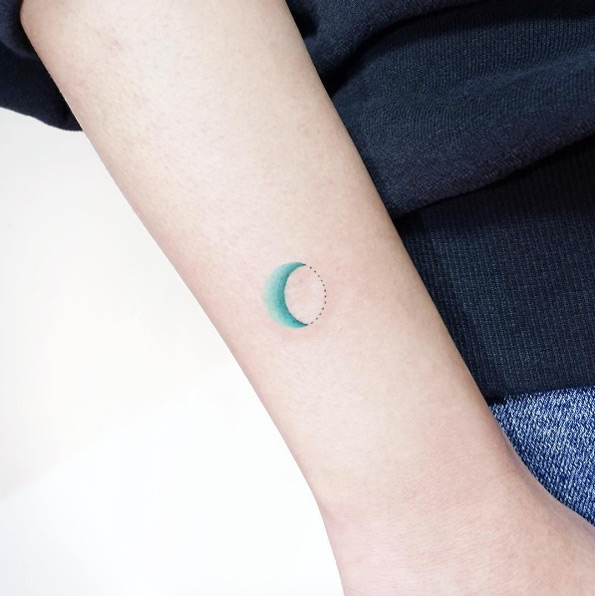 Turquoise crescent moon by Heejae Jung