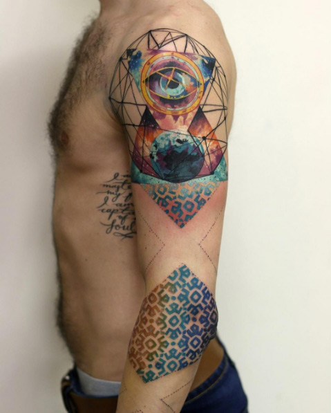 Colorful sleeve in progress by Martynas Snioka