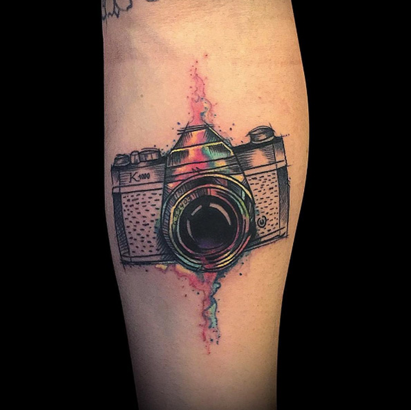Camera tattoo by Daniel Matsumoto