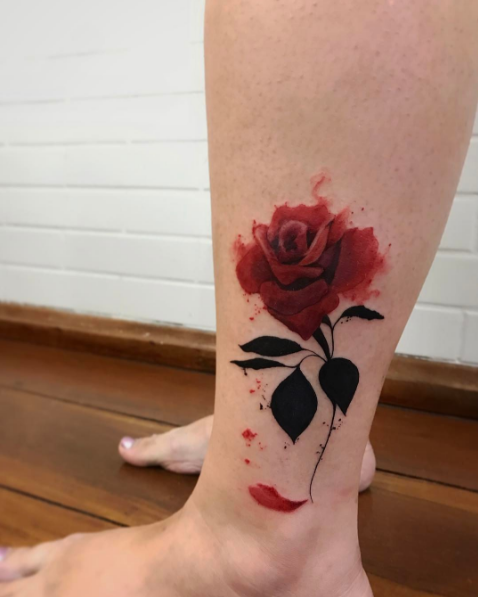 Watercolor rose by Junior Lopes
