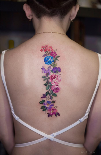 Gorgeous floral back piece by Ivan Androsov