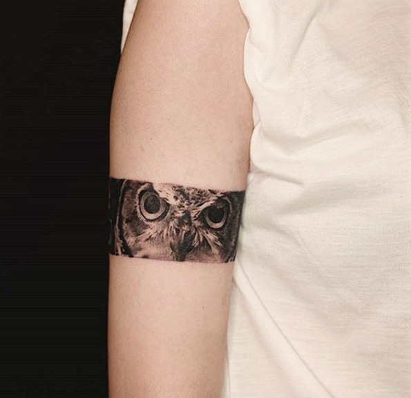 Owl armband tattoo 
