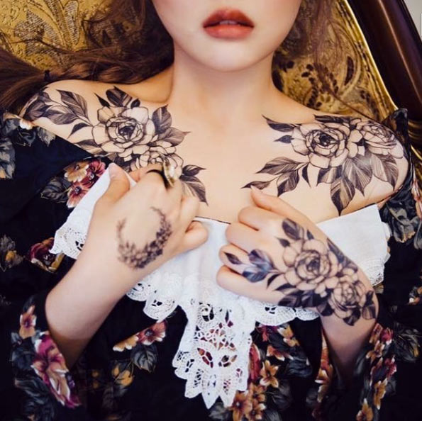 Florals tattoos by Zihwa