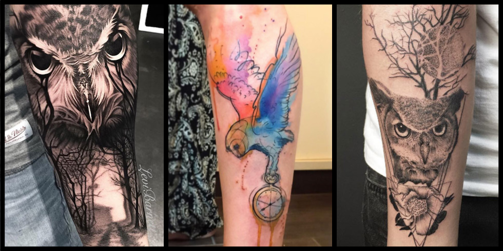60 Owl Tattoo Design Ideas with Watercolor, Dotwork, and Linework