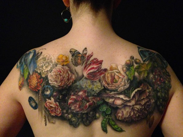 Vintage floral back piece by Esther Garcia