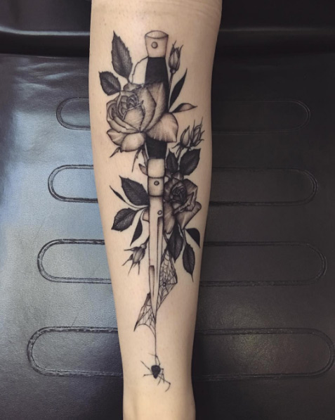 Roses with knife by Lianna Sabrina