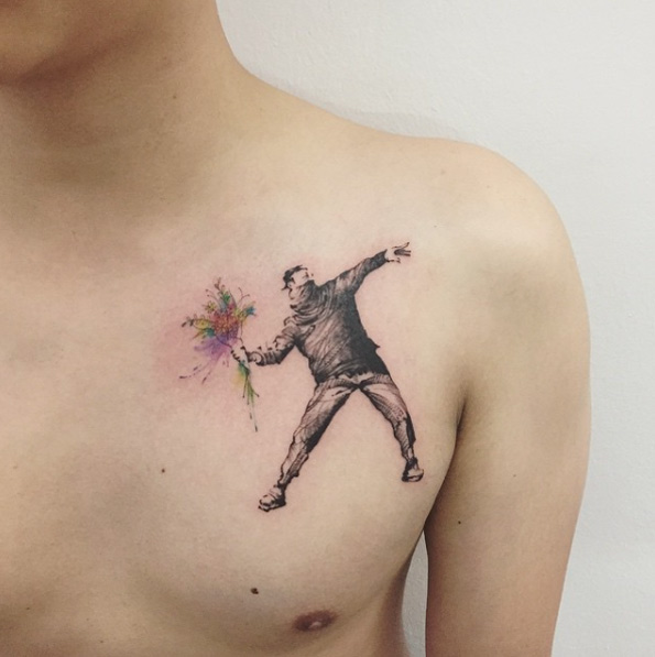 Banksy tattoo design by Hongdam