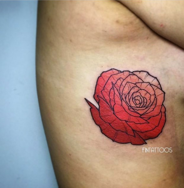 Gorgeous gradient rose by Fin Tattoos