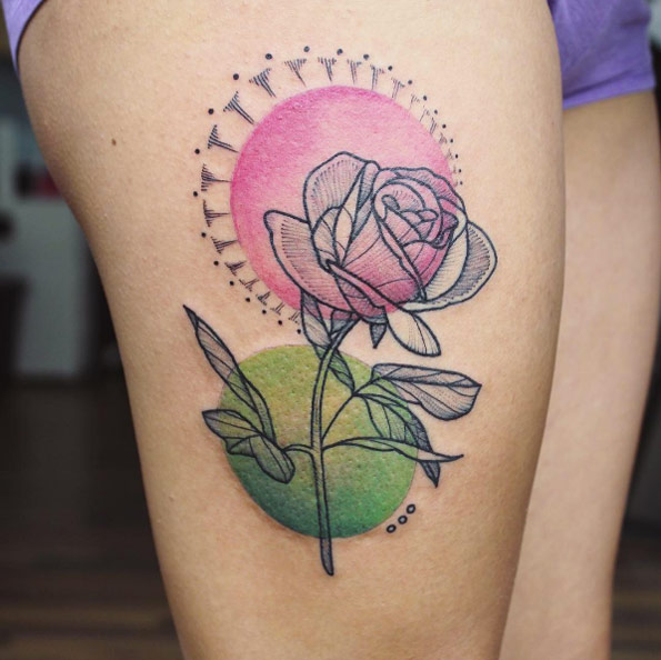 Creative rose tattoo by Emily Kaul