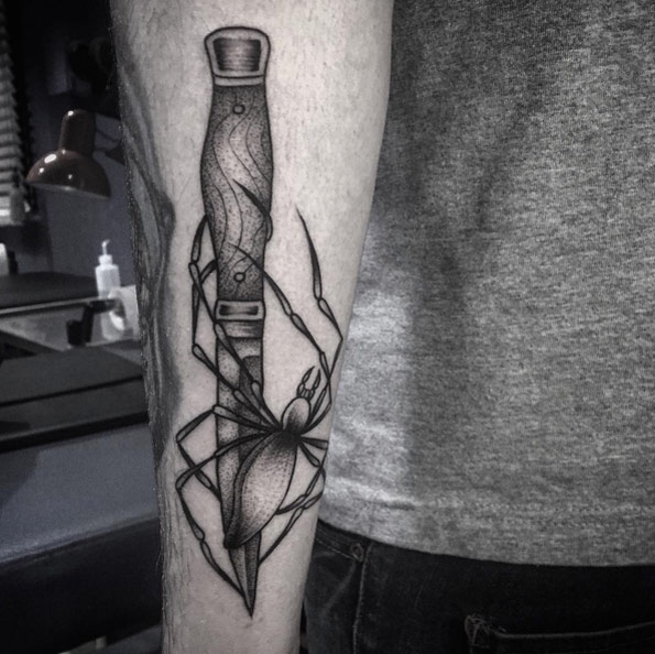 Knife tattoo design by High Tension Tattoo