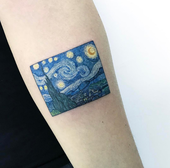 Starry Night tattoo by Eva Krbdk