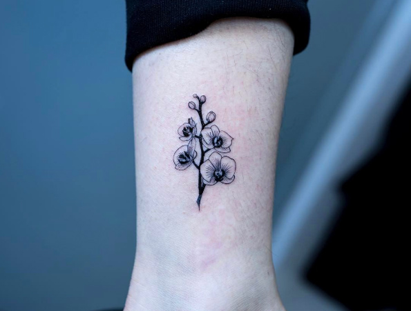 Blackwork orchid by OOZY