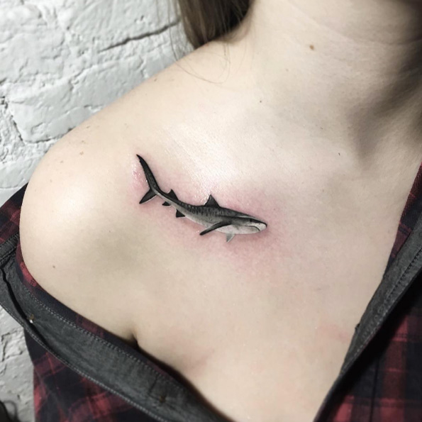 Shark tattoo by Anastasia Slutskaya