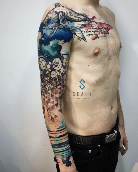 Creative abstract watercolor sleeve by Scady Alyona