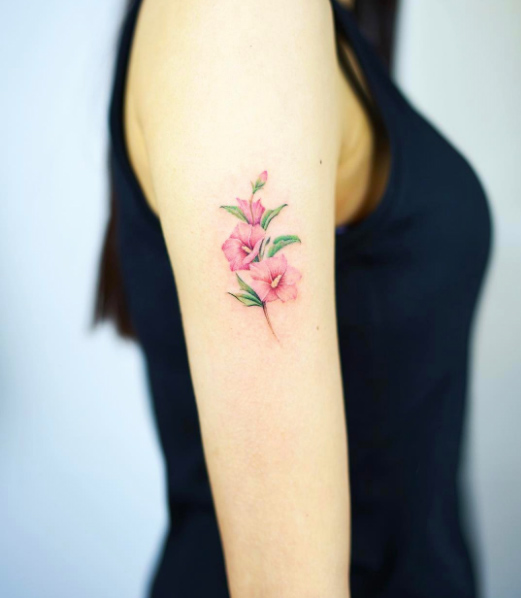 Cactus tattoo with flower