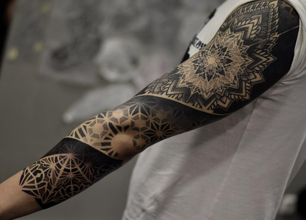 Full sleeve tattoo by Otheser