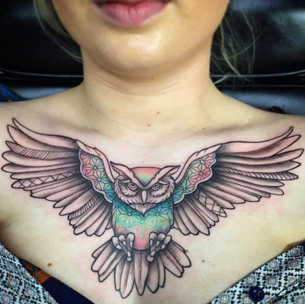 Owl tattoo by Tess