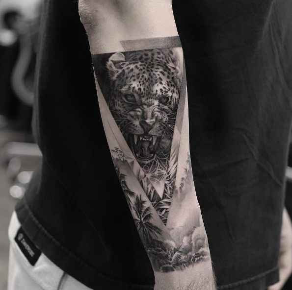 Epic half sleeve tattoo by Oscar Akermo