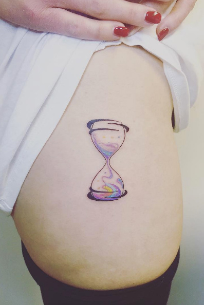 Hourglass tattoo by Sonia Tessari