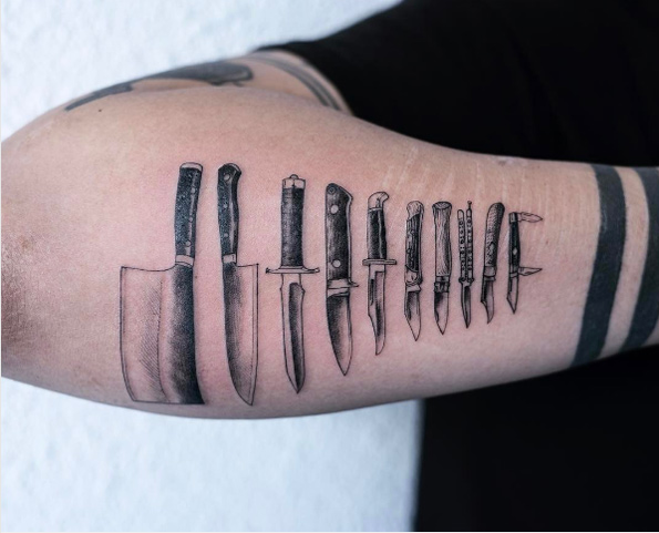 Knife collection tattoo by OOZY