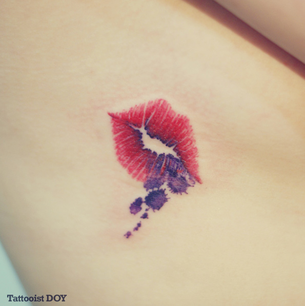 Lips tattoo designs by Tattooist Doy