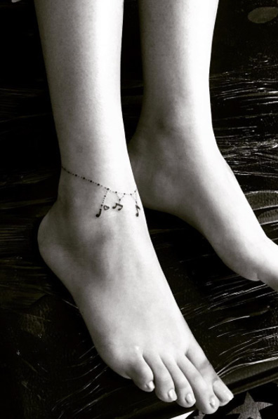 Musical anklet tattoo by Akash Chandani