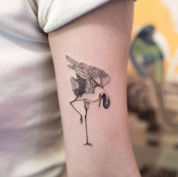 Stork tattoo by Hongdam
