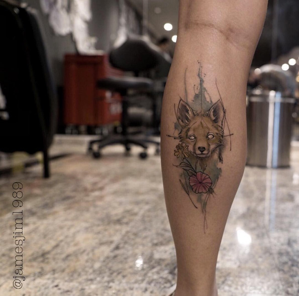 Fox tattoo by James Almeida