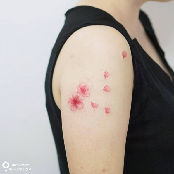 Cherry blossom tattoo by Silo