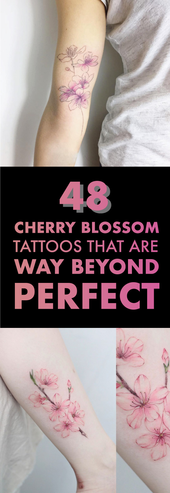 48 Cherry Blossom Tattoos That Are Way Beyond Perfect - TattooBlend