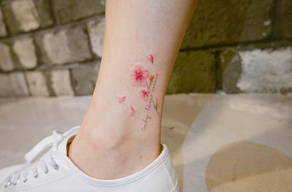 Cherry blossom ankle piece by Chae Hwa