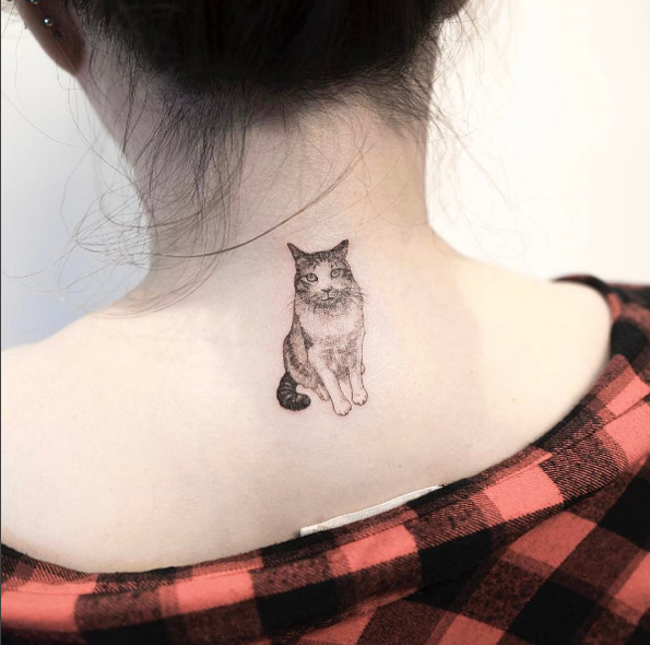 This stray cat tattoo by Hongdam