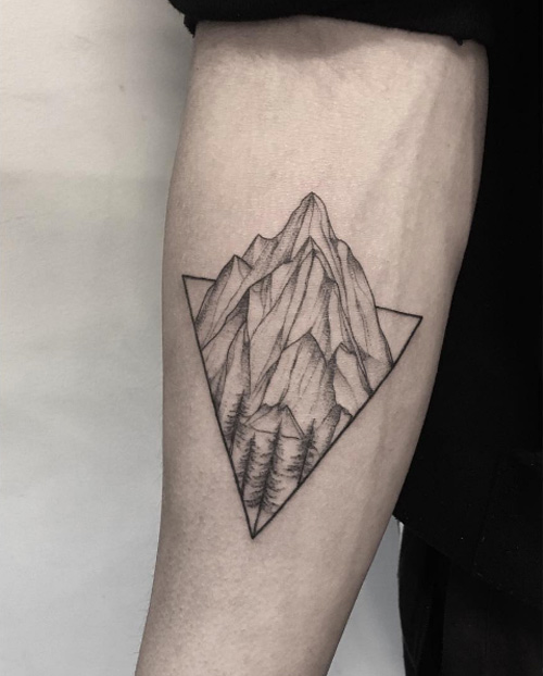 Mountain tattoo by Zeke Yip