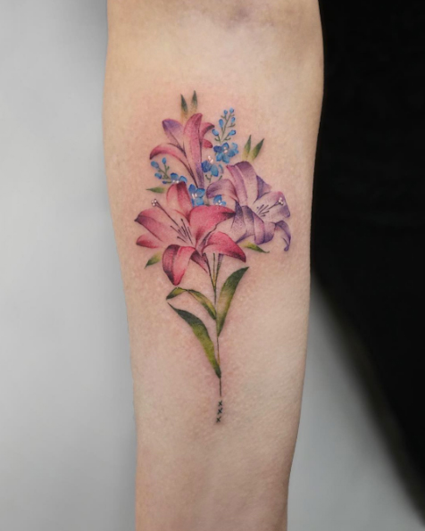 Floral forearm piece by Georgia Grey