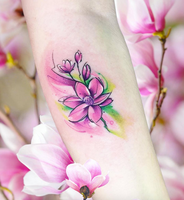 Stylish watercolor flower by Adrian Bascur