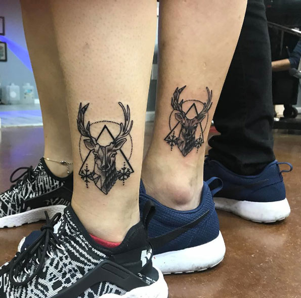 Sibling stag tattoos by BMAC