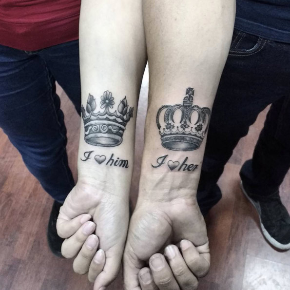 Stunning king and queen tattoos by Mikeness