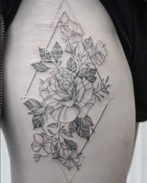 Scar-concealing floral piece by Phoebe Hunter