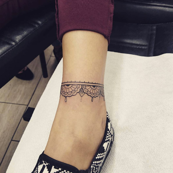 Anklet tattoo by Mr. Jones