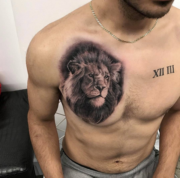 Lion chest piece by Turan Art