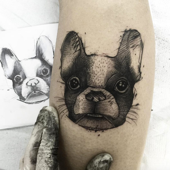 French bulldog by Andrea Bombayfoor