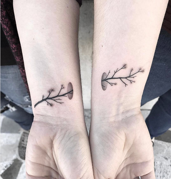 Connecting branch tattoo by Michele Volpi