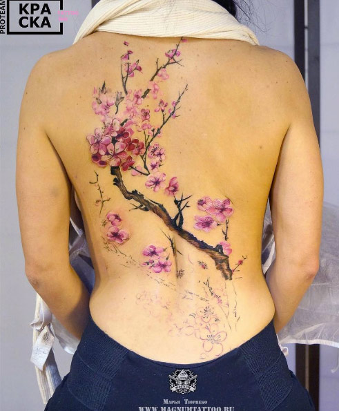Cherry blossom tree by Marya Tyurpeko