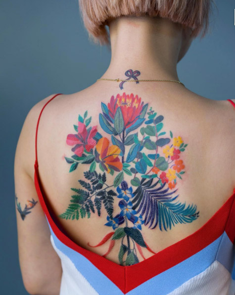 Floral back piece by Zihee