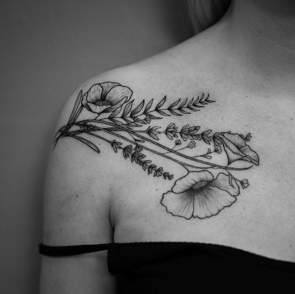 Floral shoulder piece by Damo