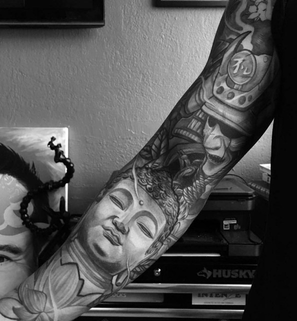 Black and grey ink sleeve by Tech Billionaire