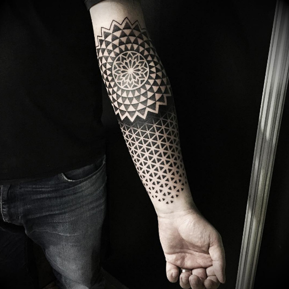 Creative geometric half sleeve by Ivan Hack